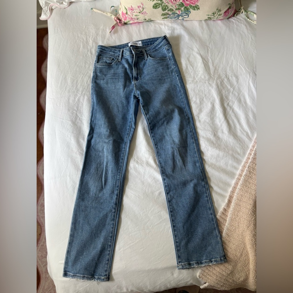 Just black denim straight leg jeans